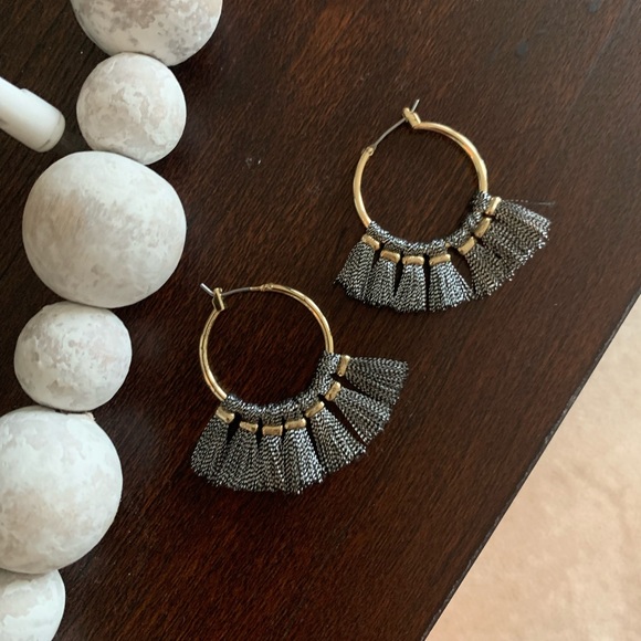 Old Navy Jewelry - Old Navy Tasseled hoops